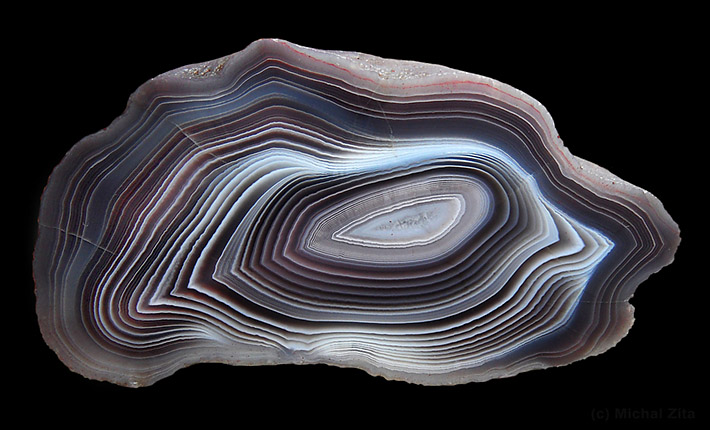 Agate from Botswana with dark and light bands