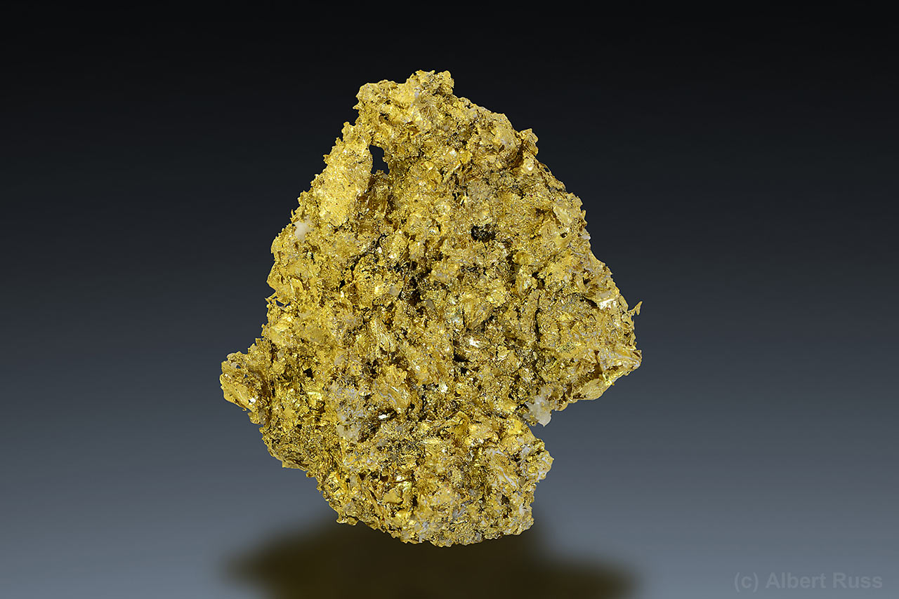 Native gold mineral specimen from Cavnic, Romania
