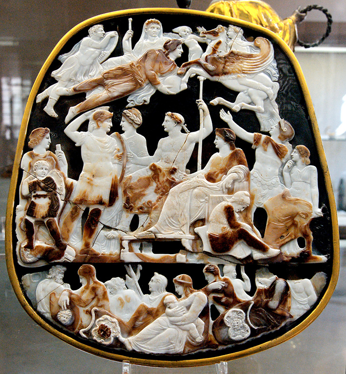 The Great Cameo of France made of five-layered sardonyx by ancient Romans