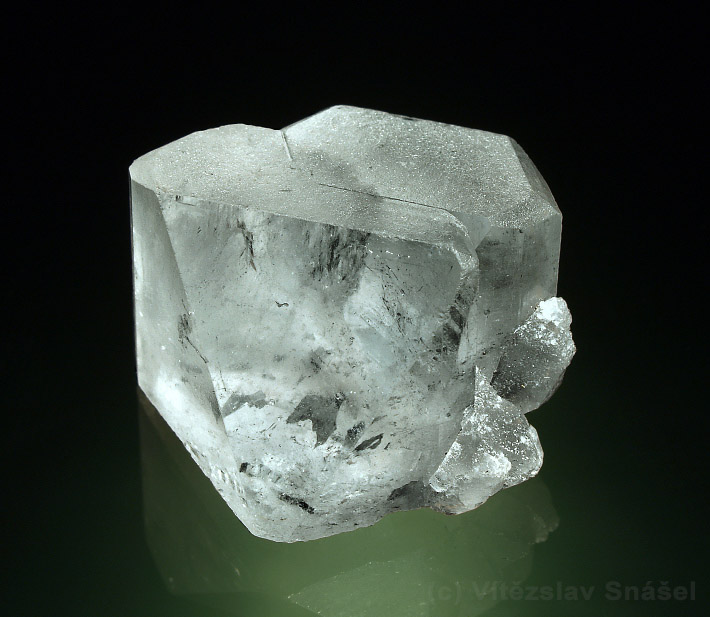 Crystal of pale blue topaz from locality Shengus in Pakistan