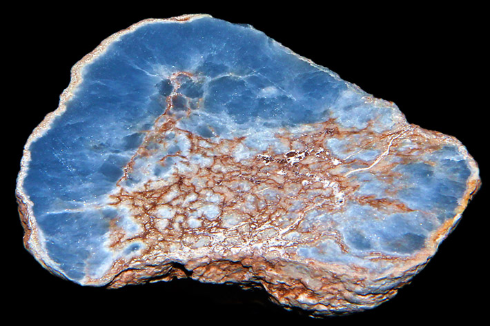 Blue anhydrite (variety angelite) with celestine from Lima, Peru