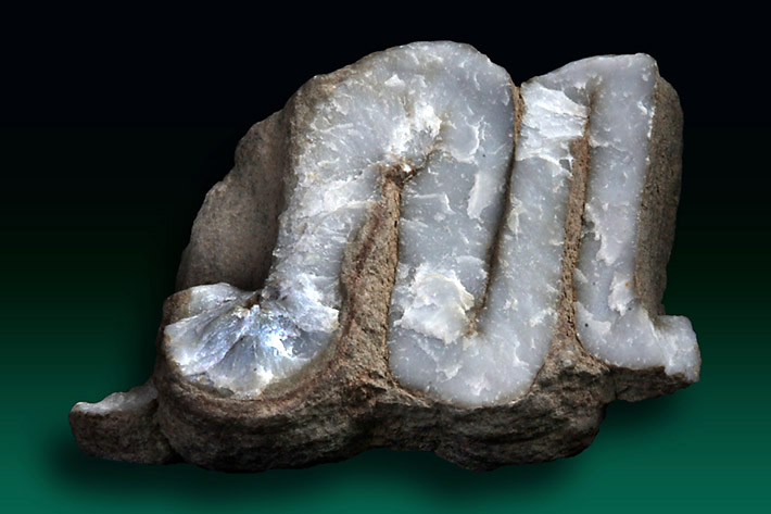 Folded anhydrite layer from Bochnia salt mine, Poland