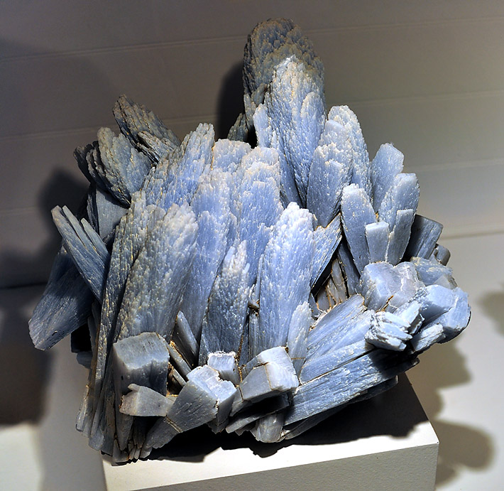 Cluster of well developed crystals of blue anhydrite from Naica Mine, Mexico