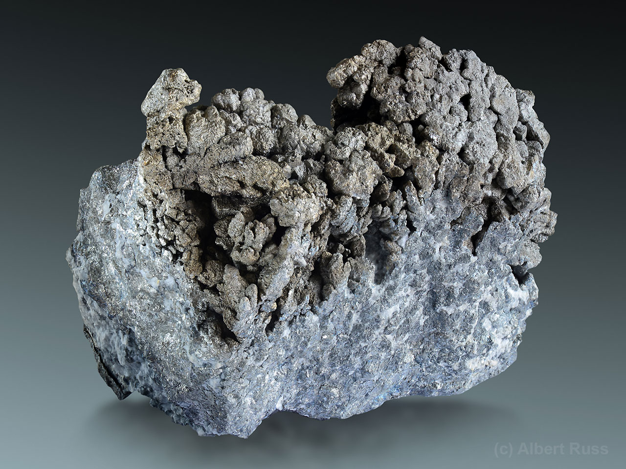 Native antimony mineral specimen with small crystals from Příbram Czech Republic