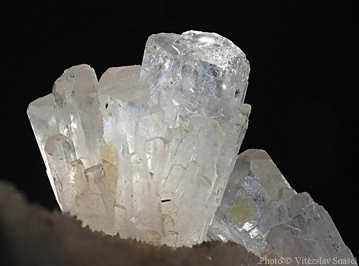 Detail of semi-translucent celestine crystal from Tarnobrzeg, Poland