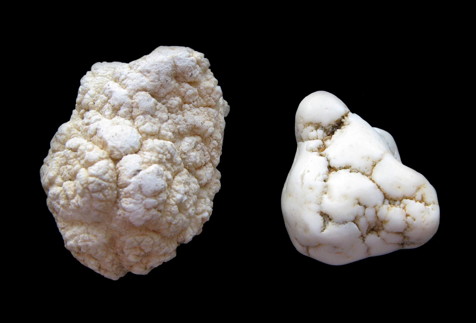 Rough and trommel processed magnesite nodules