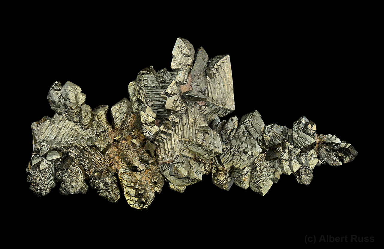Perfect cluster of marcasite crystals with typical 