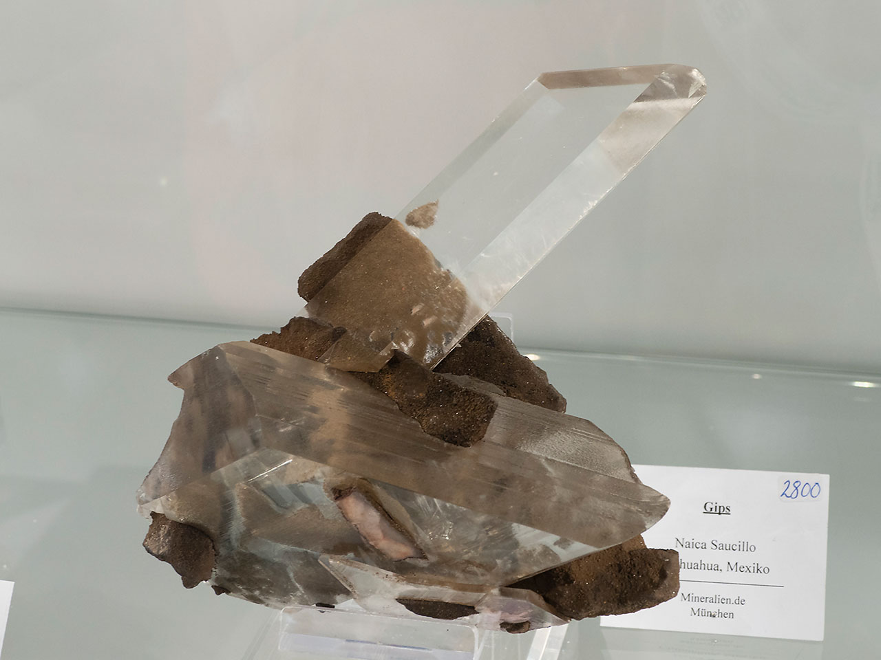 Clear gypsum crystals from Naica, Mexico