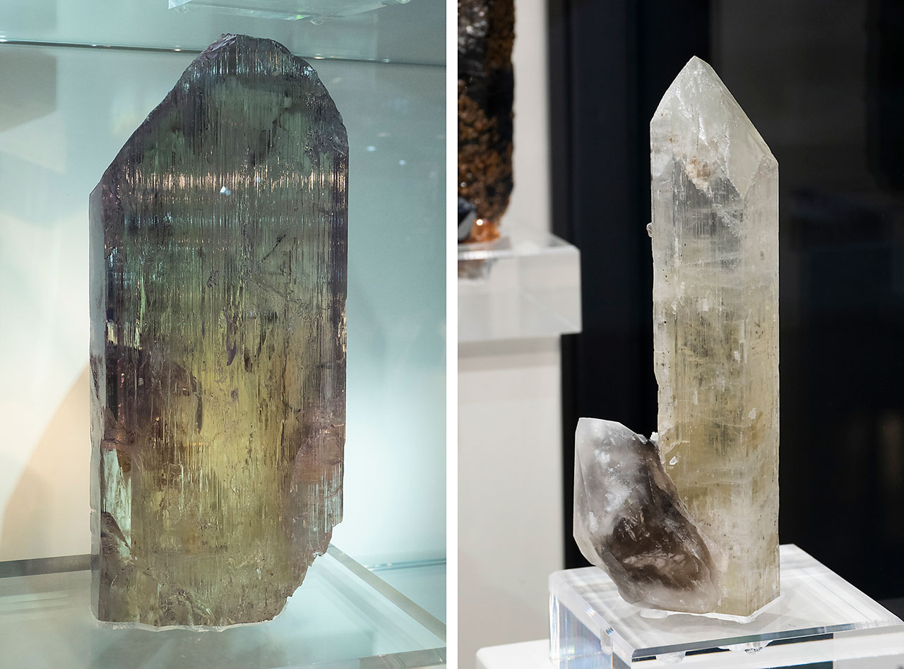 Pale colored spodumene crystals from Mawi, Afghanistan