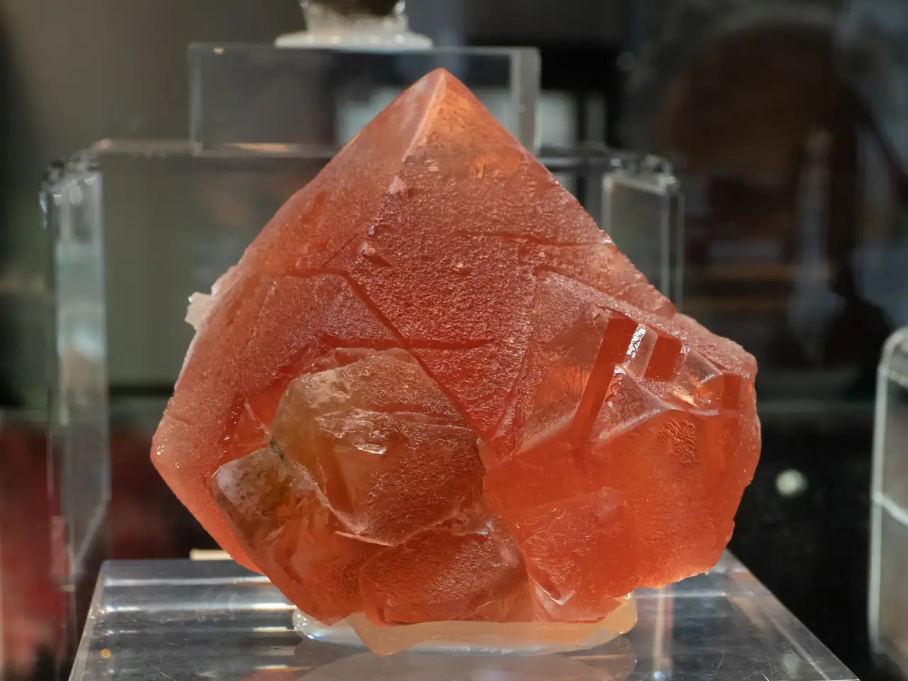 Large and deep colored fluorite crystal from Planggenstock, Switzerland.