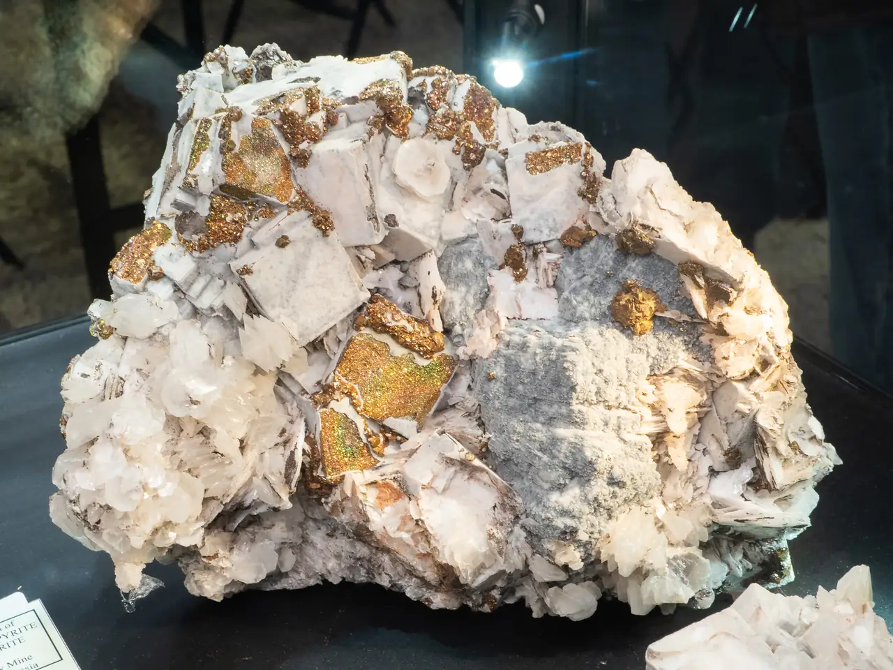 Pseudomorphs of pyrite and calcite after fluorite from Dalnegorsk, Russia.