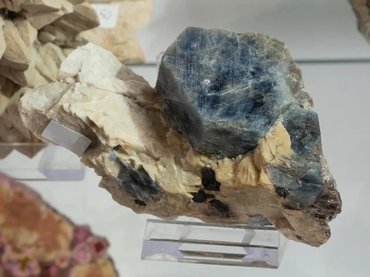 Blue sapphire crystal from Ilmeny Mountains, Ural, Russia.
