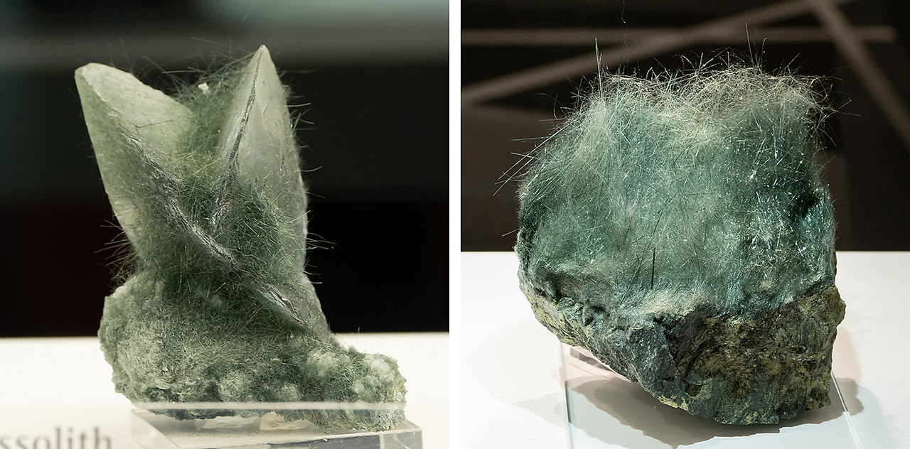 Calcite and acinolite asbest (byssolite) from the Knappenwand, Austria