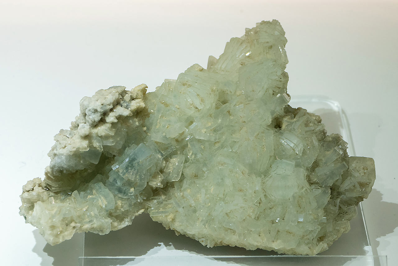 Nice pale green prehnite cluster from the Prehnitinsel, Habachtal, Austria