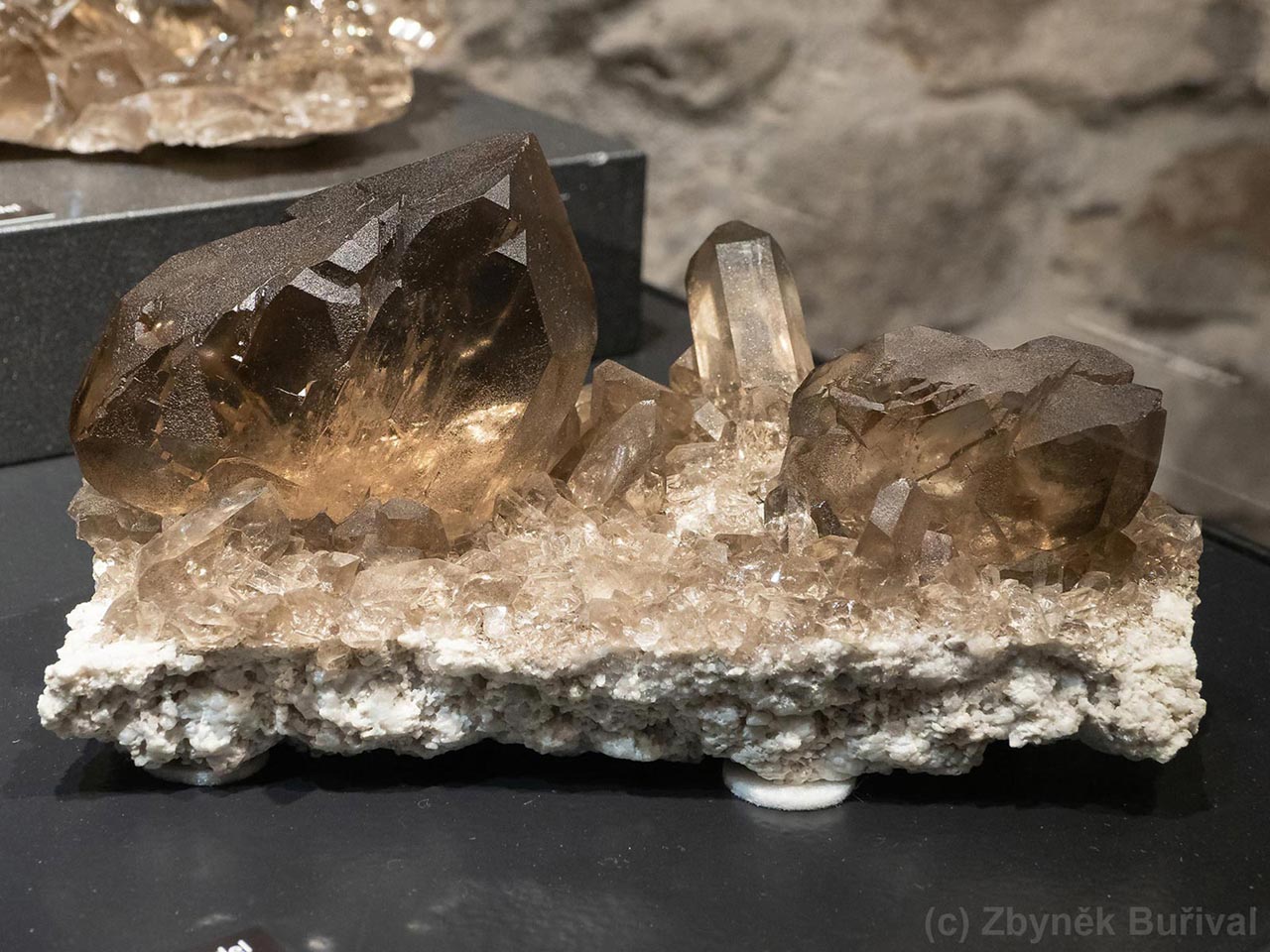 smoky quartz gwindels on matrix from Göscheneralp, Switzerland