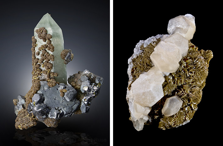 Siderite crystals from Romania and France