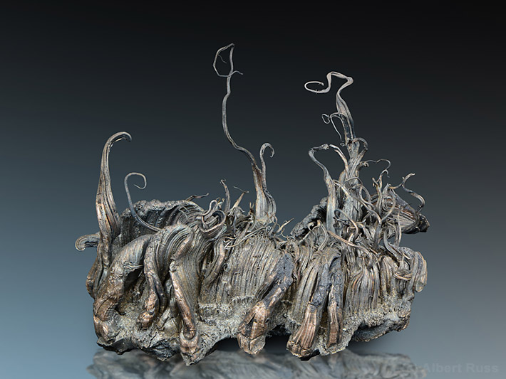 Thick wires of native silver from Freiberg, Germany