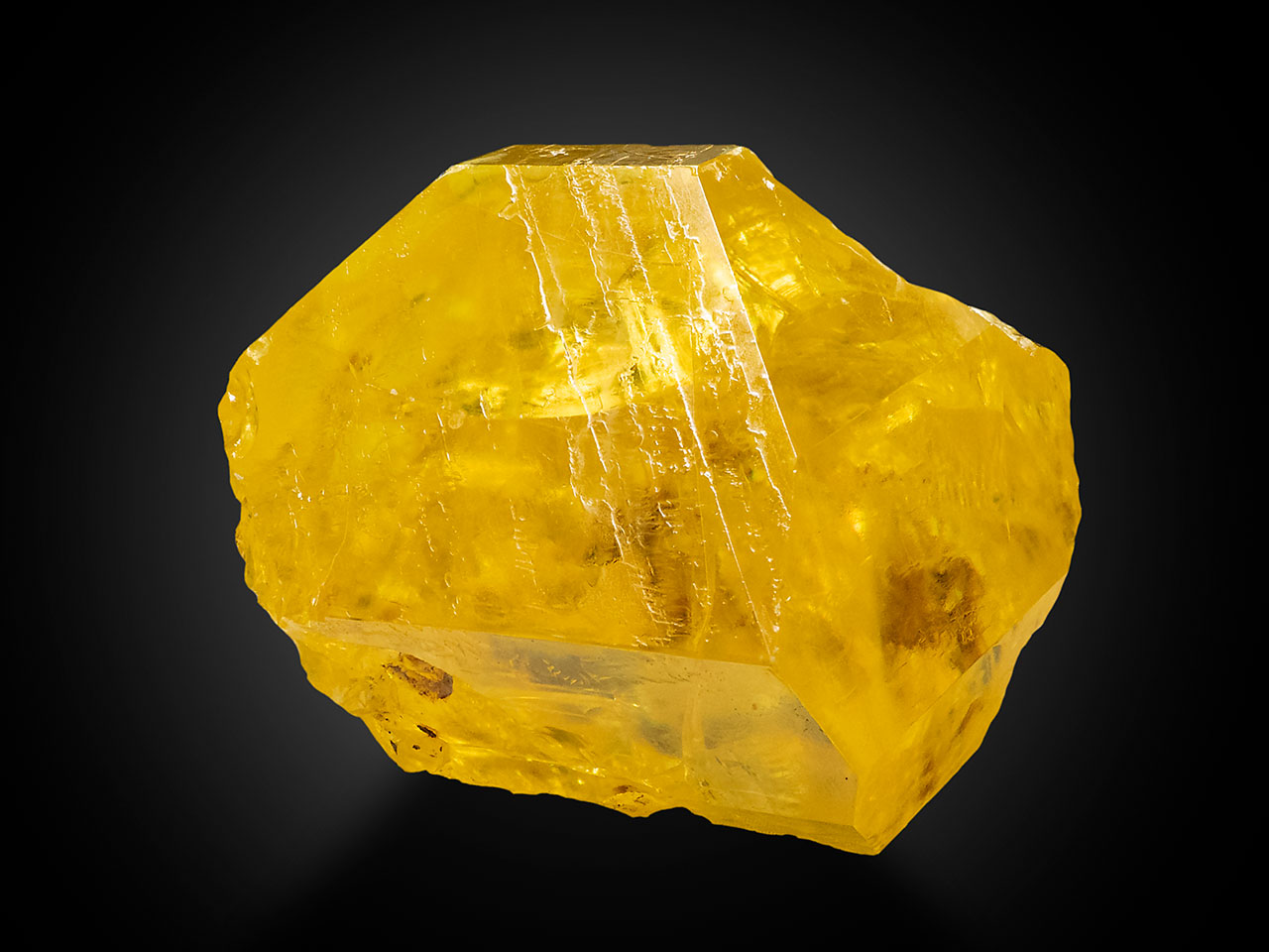 Monster sized deep yellow crystal of sulphur from Sicily, Italy