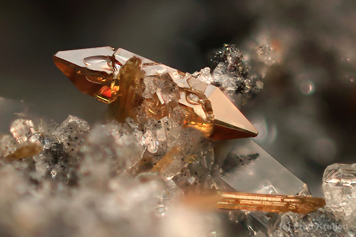 Elongated titanite crystal from Ochtendung, Polch, Germany