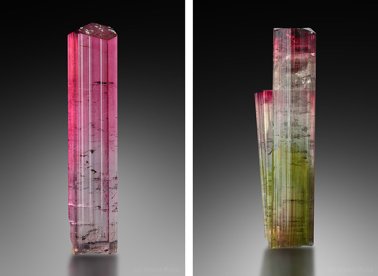 Colorful lithium tourmaline crystals from Cruzeiro mine, São José da Safira, Minas Gerais, Brazil