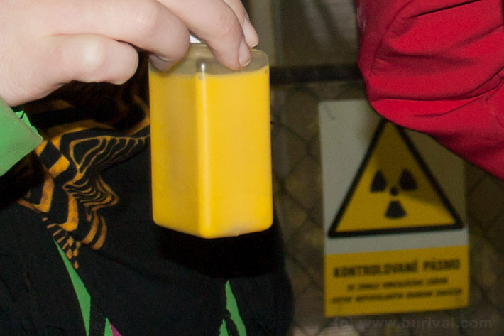 Detail of ammonium diuranate product in the uranium ore processing plant