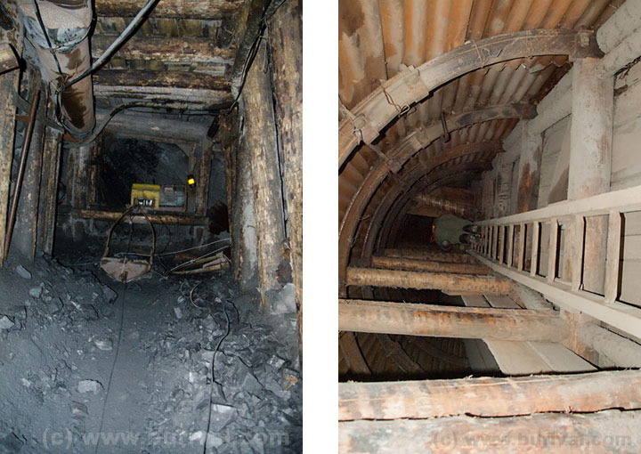 Stope and access chimney in the mining block