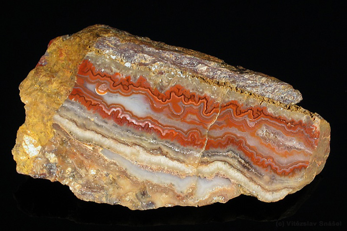 Vein agate from Cerny potok, Czech Republic