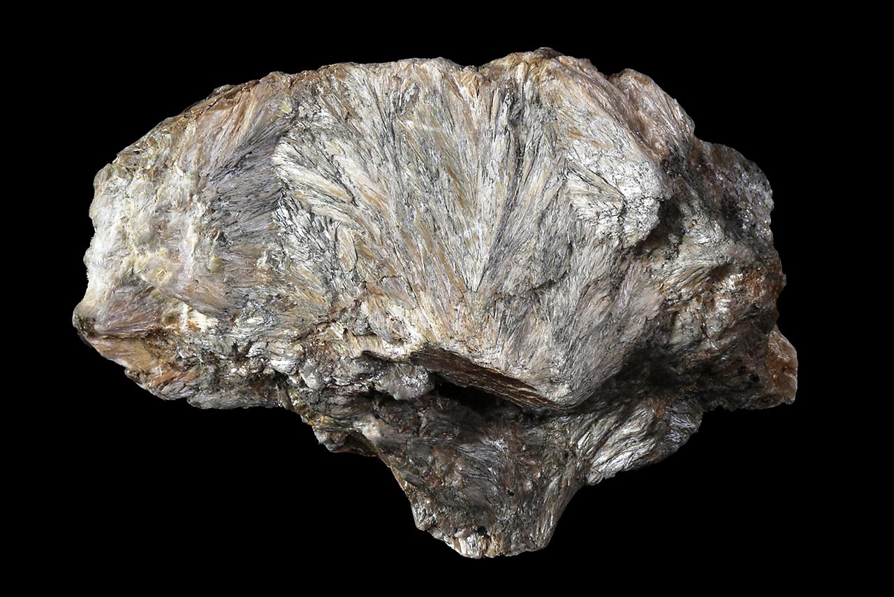 Acicular brownish wollastonite mineral specimen