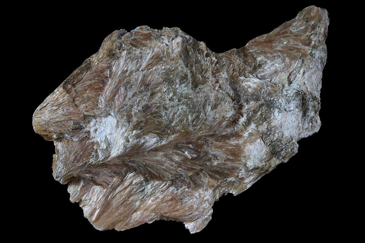 Brownish acicular wollastonite mineral specimen from Finland