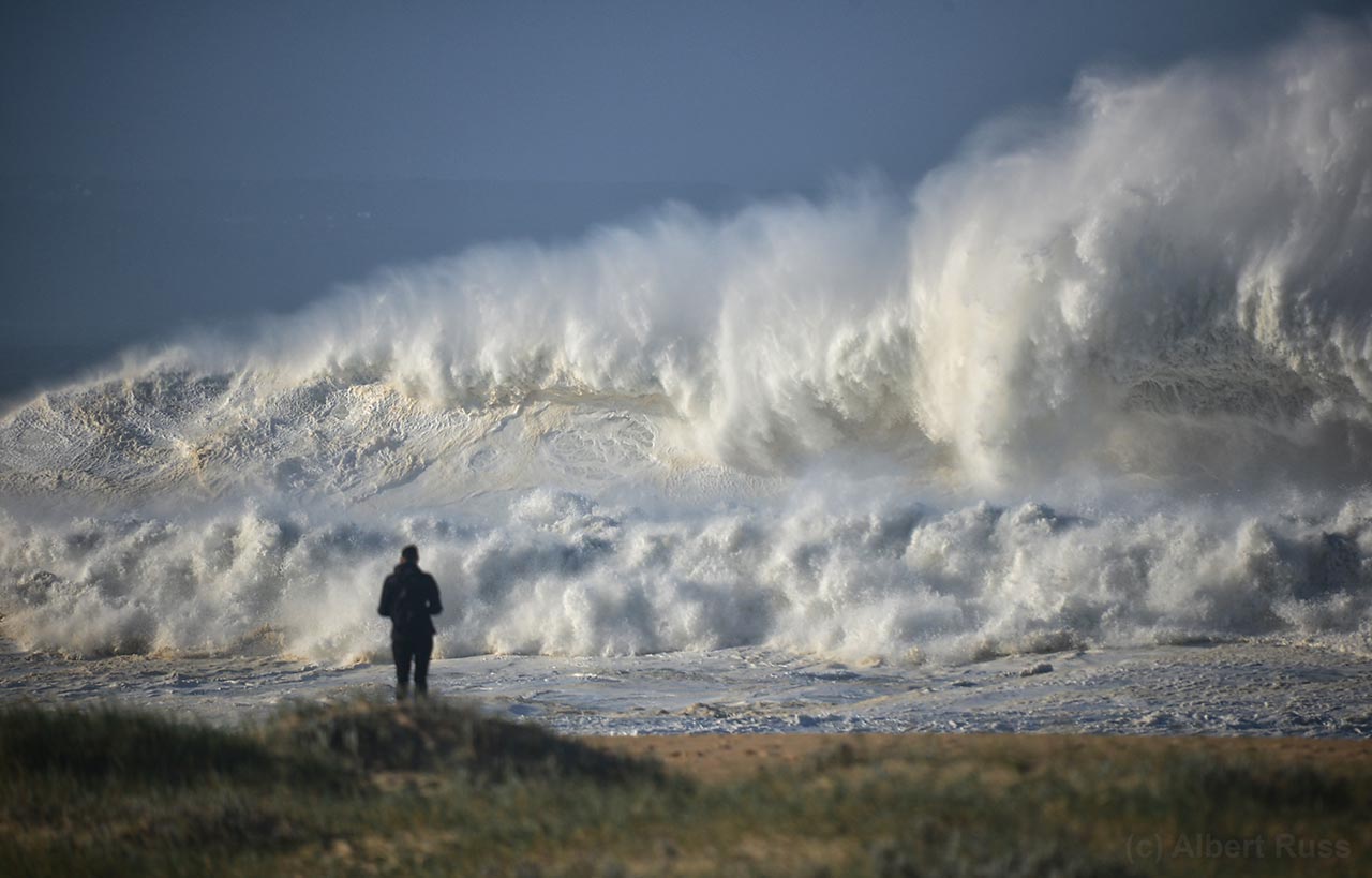 Wild ocean waves in Portugal