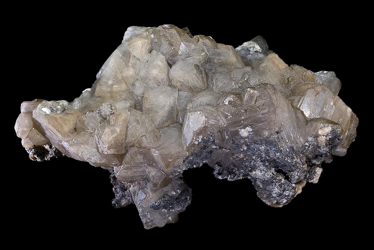 Anglesite crystal cluster with galena from Monteponi Mine, Sardinia, Italy