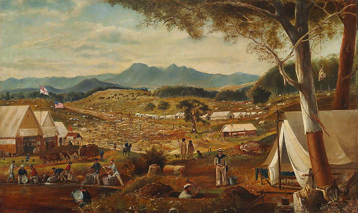 Historic gold diggings at Ararat, NSW, Australia