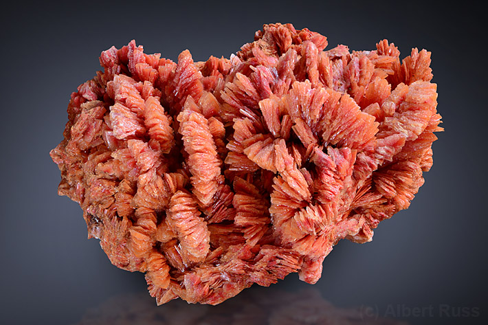 realgar red colored baryte from romania