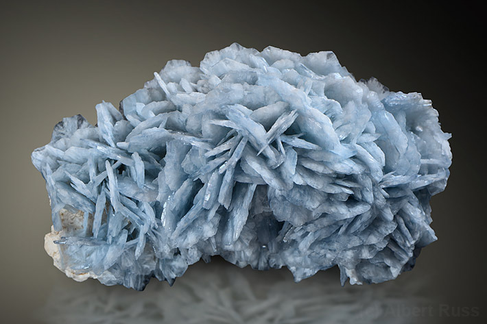 bluish tabular crystals of baryte from Romania