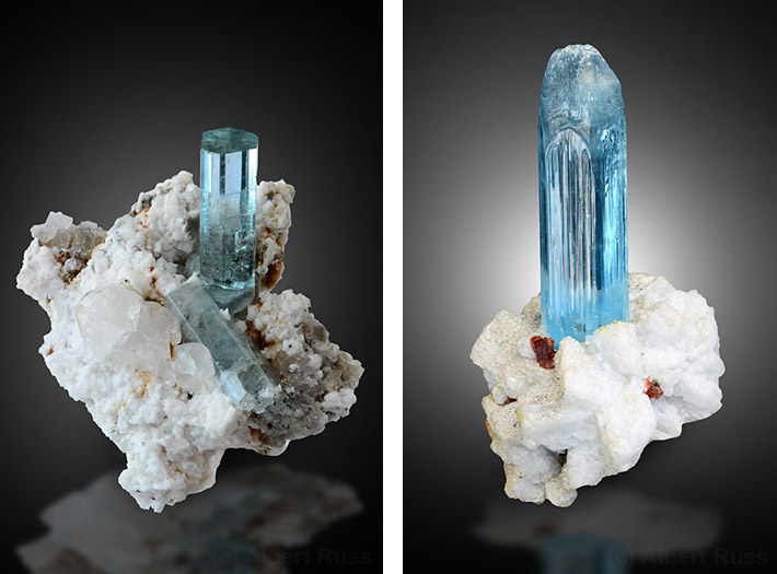 Aquamarine and albite crystals from Pakistan