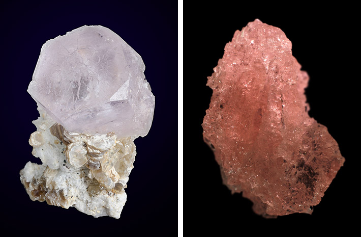 Morganite crystal and etched morganite