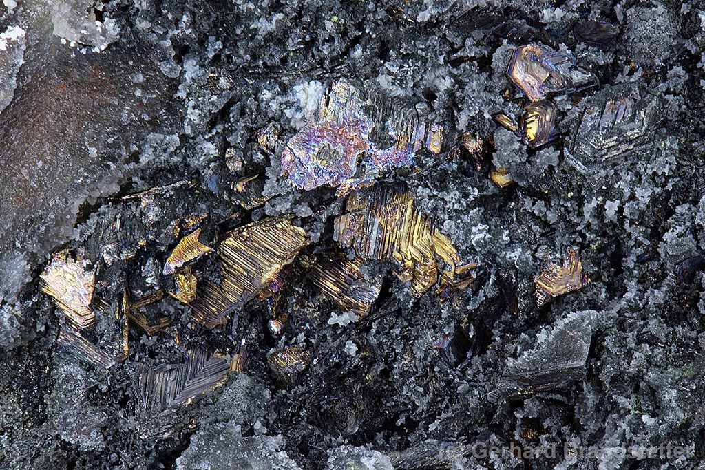 Crystalline mass of native bismuth from Pöhla, Germany