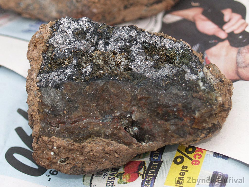 Native bismuth specimen from Jáchymov, Czech Republic