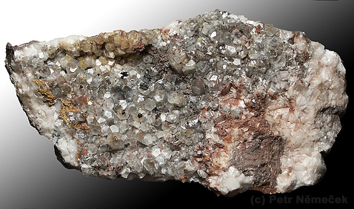 Nailhead spar calcite crystals from Dřínová, Czech Republic