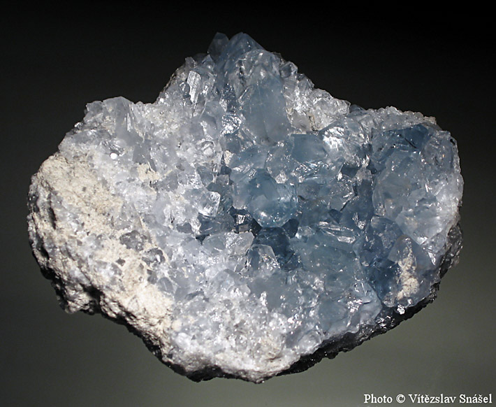 Nodule with blue celestine crystals from Sakoany, Madagascar