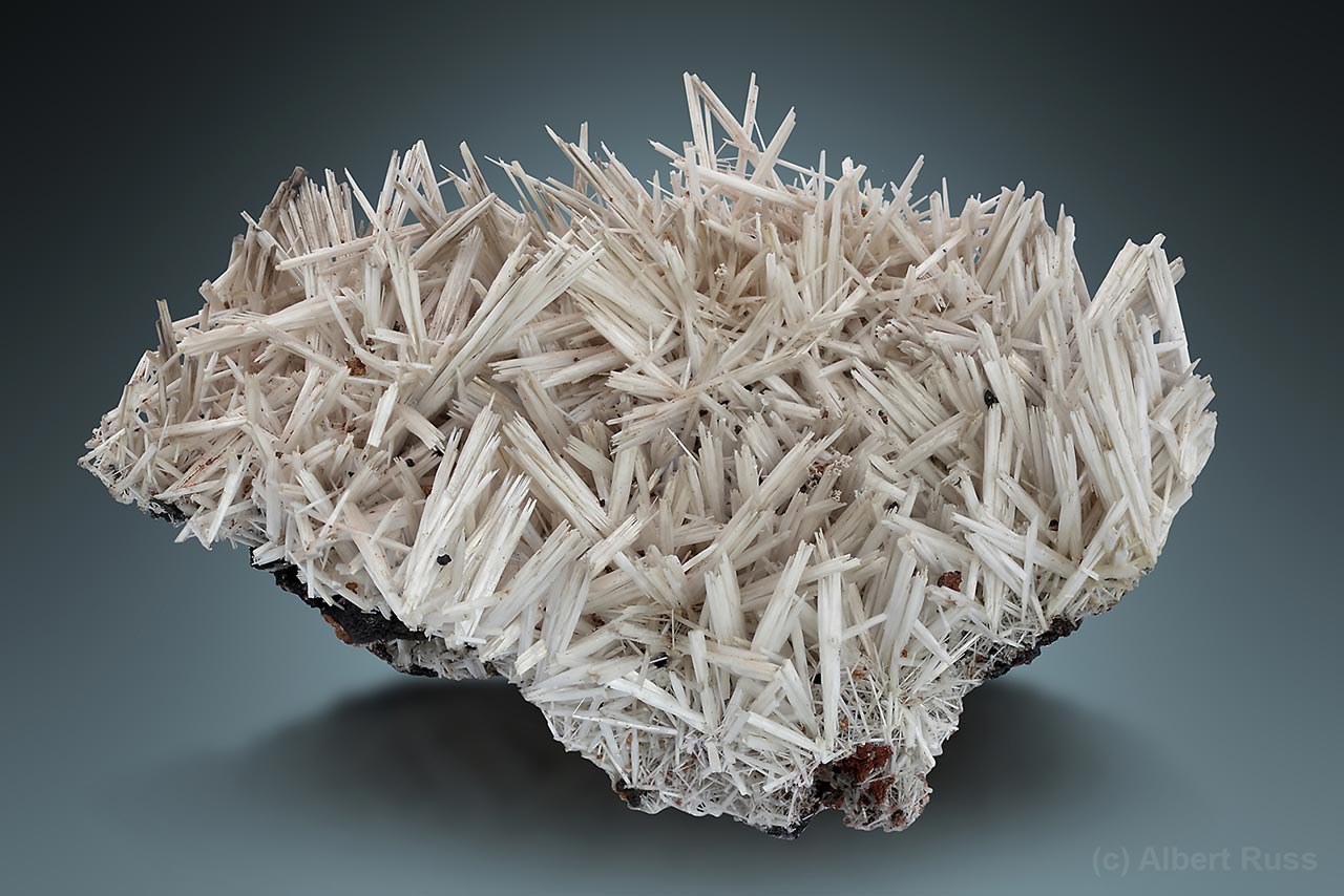 Cluster of needle shaped cerussite crystals from Arizona, USA
