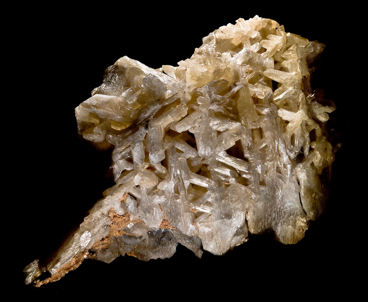 Snowflake shaped aggregate of cerussite crystals from Tsumeb, Namibia