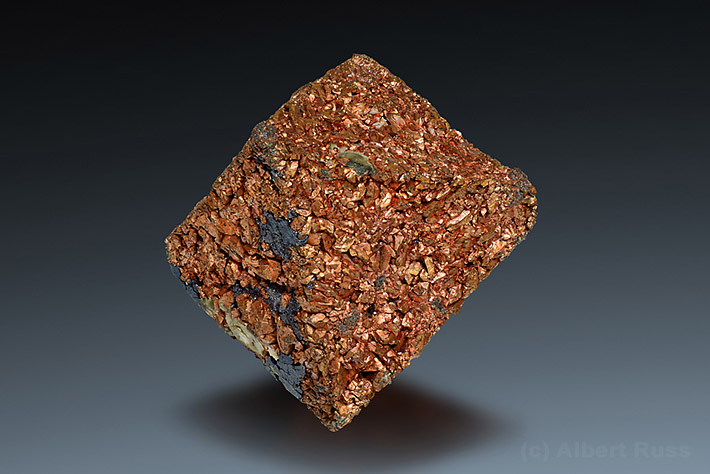 Partial pseudomorph of native copper after cuprite from Rubtsovsk, Russia