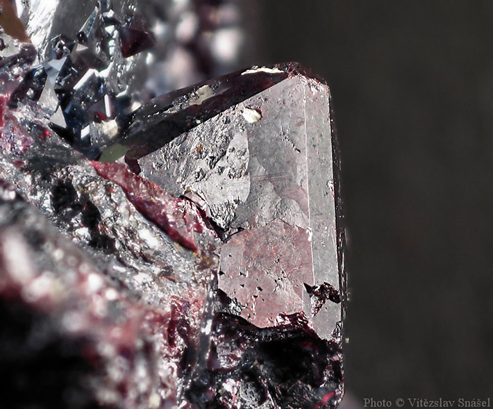 Detail of cuprite crystal from Rubstovsk, Russia