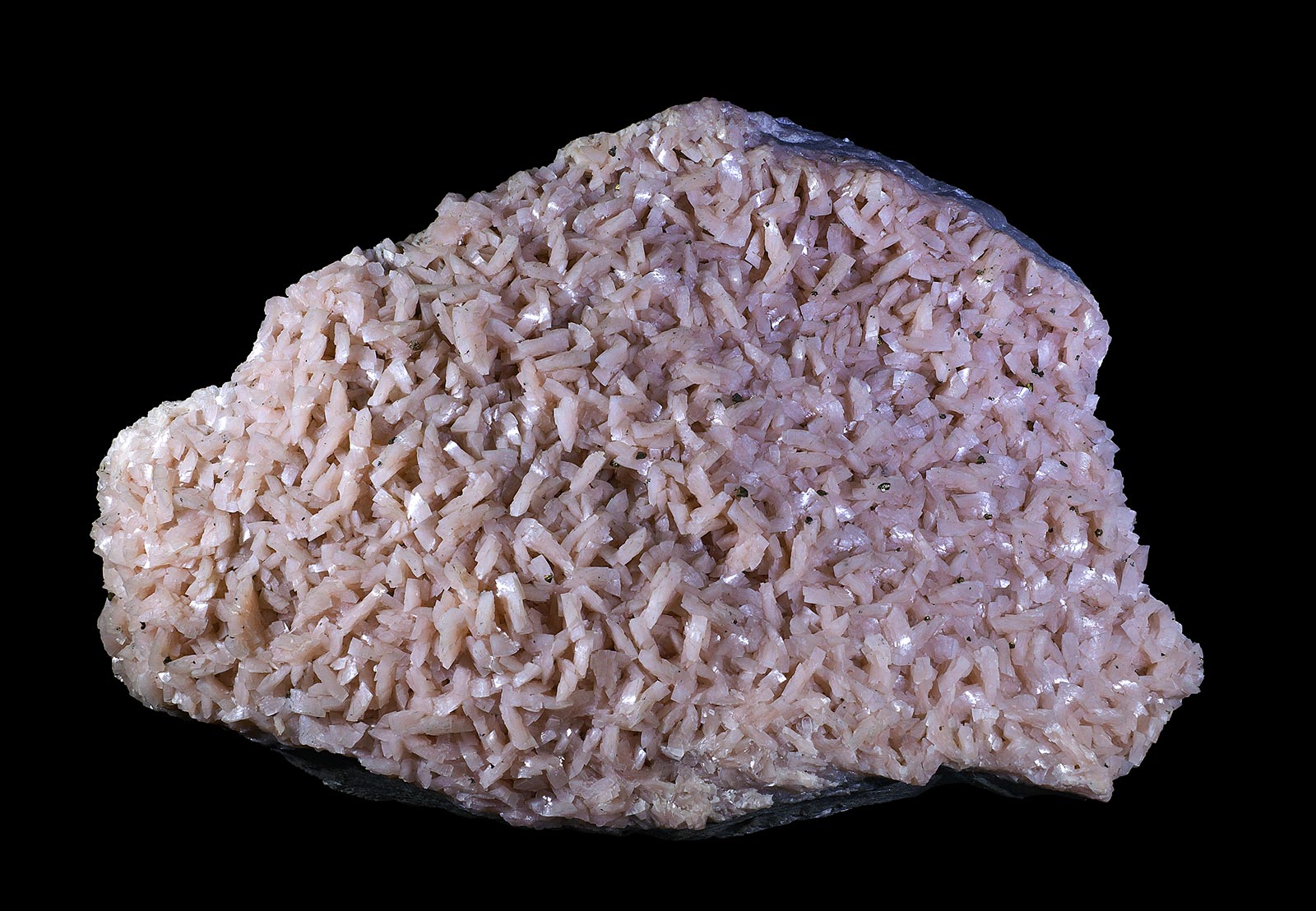 Cluster of pink dolomite crystals from Ben Hogan Quarry, Arkansas, USA