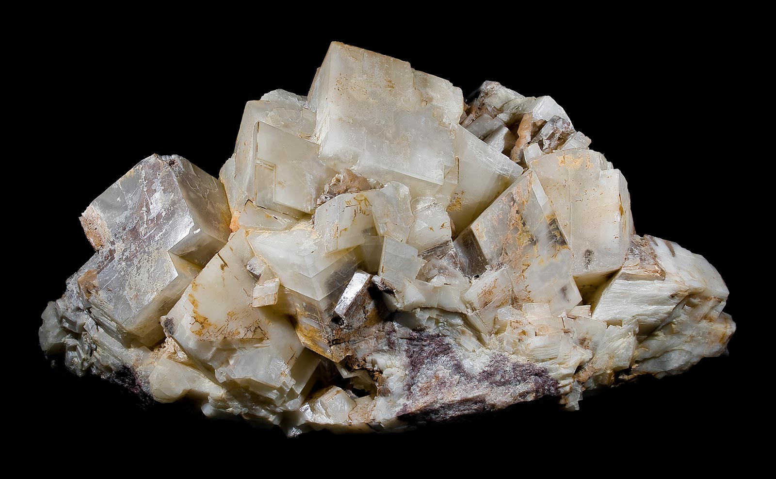 Cluster of pale dolomite crystals from Azcárate Quarry, Spain