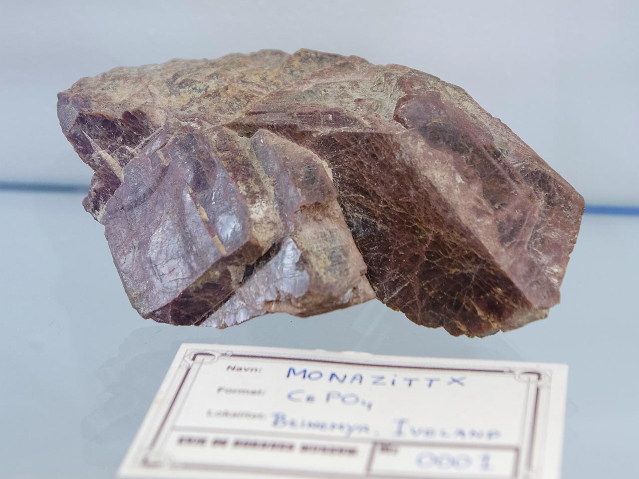 Large monazite-(Ce) crystal from Iveland, Norway