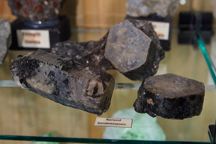 Huge blue corundum crystals from Sandnessjoen, Norway