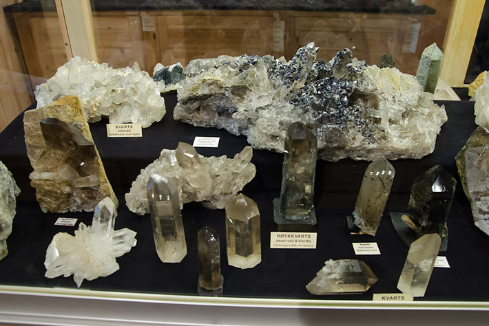 Quartz crystals from alpine type fissures in Norway
