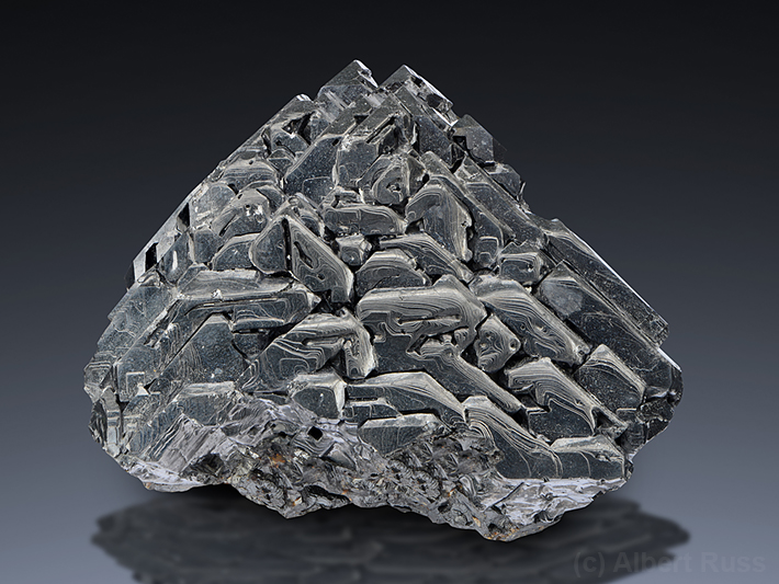 Skeletal and etched galena crystal from Dalnegorsk, Russia